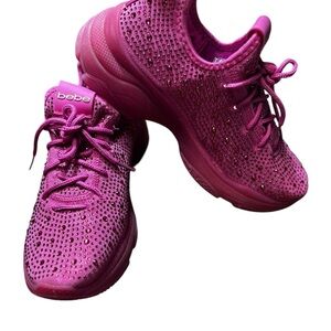 Bebe Women's Glittering Fuchsia Sneakers